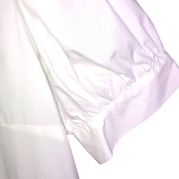 Who What Wear DemiTiered White Puff Short Sleeve Dress w/Pockets Size Large - Picture 11 of 12